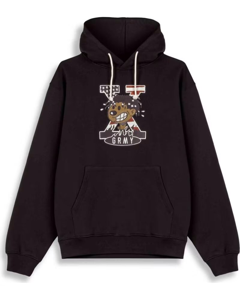 GRIMEY FELPA CON CAPPUCCIO GCH619-BLK