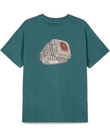 GRIMEY CAMISETA GA723-DBLU MANGA CORTA ESTAMPADO CARTAS VERDE