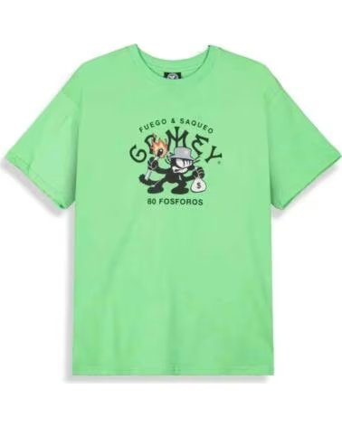 GRIMEY T-SHIRT FUEGO & SAQUEO UNISEXE VERT VERDE