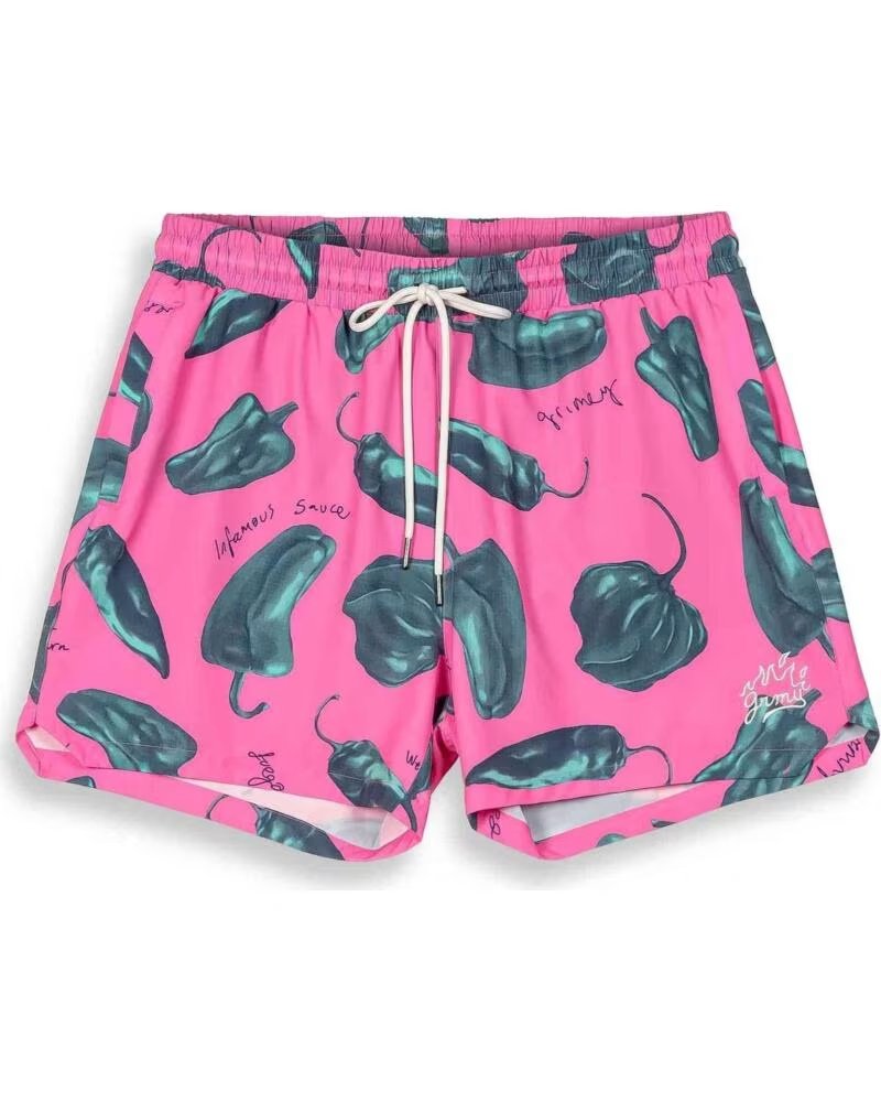 CALÇÕES DE BANHO GRIMEY THE RED HOT COM ESTAMPADO DE MALAGUETAS ROSA