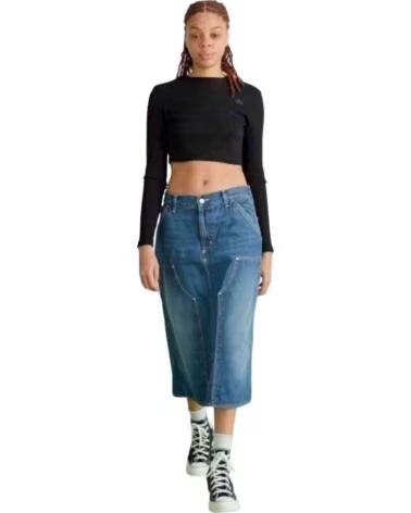 CARHARTT WIP FALDA MIDI DENIM I035880-014L BLUE