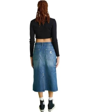 CARHARTT WIP FALDA MIDI DENIM I035880-014L BLUE