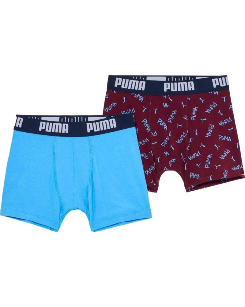 PUMA BOXERSHORTS SET 701234185001 MEHRFARBIG BURGUNDY - BLUE