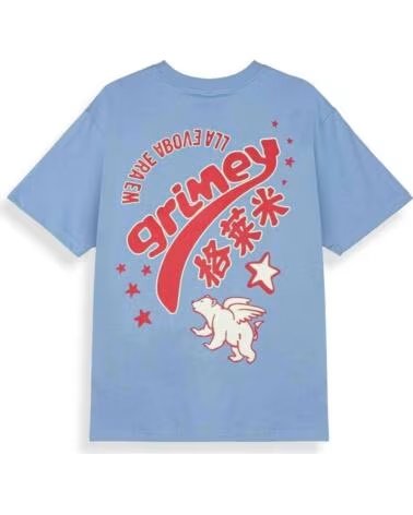 GRIMEY CAMISETA DE MANGA CORTA GAC789-BLU EN AZUL PARA UNISEX BLUE