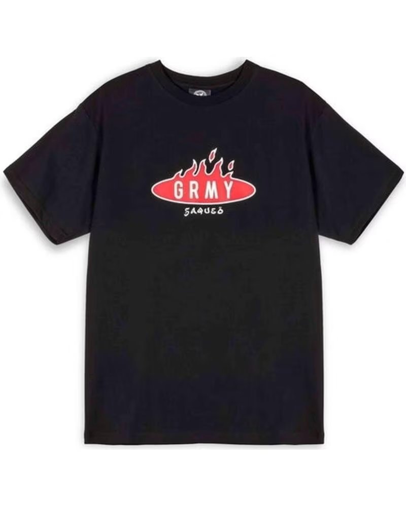 GRIMEY CAMISETA DE MANGA CORTA BURN IN FLAMES REGULAR TEE EN PARA UNISEX NEGRO
