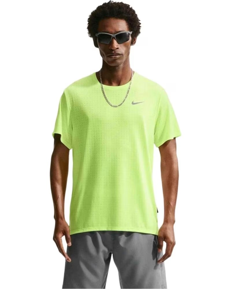 NIKE MAGLIETTA A MANICHE CORTE MILER BREATHE DA UOMO YELLOW