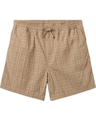 FORET PANTALÓN CORTO FORÉT F1042-KHAKICHECK CON ESTAMPADO A CUADROS BEIGE
