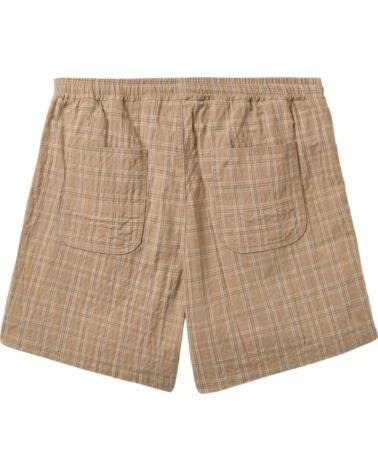 FORET PANTALÓN CORTO FORÉT F1042-KHAKICHECK CON ESTAMPADO A CUADROS BEIGE