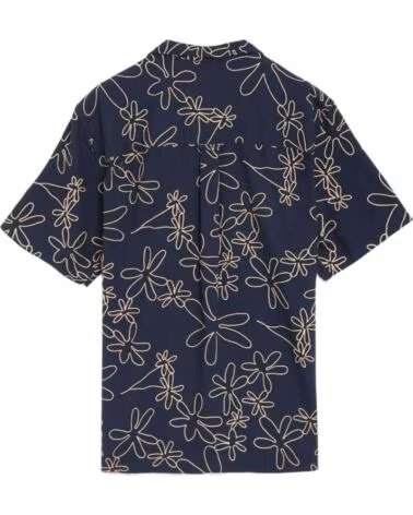 FORET CAMICIA FORÉT F1044-NAVY CON STAMPA FLOREALE DA UOMO