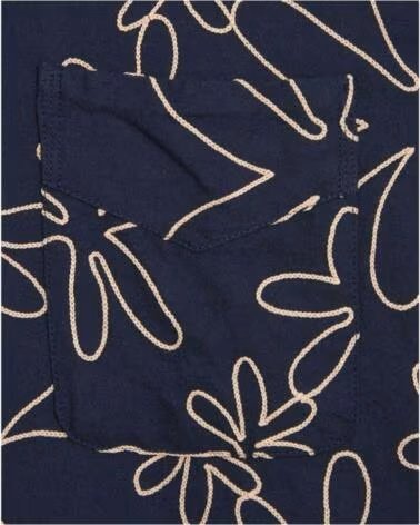 FORET CAMICIA FORÉT F1044-NAVY CON STAMPA FLOREALE DA UOMO
