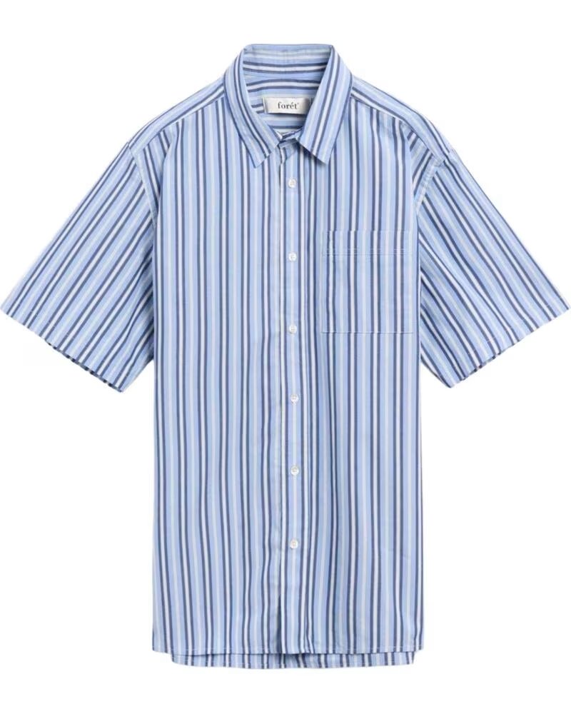 FORET CAMICIA A RIGHE DA UOMO FORÉT F6028-LIGHTBLUE