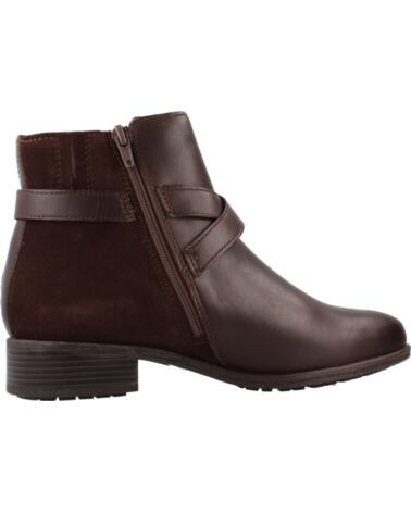 CLARKS BOTINES DE MUJER CON HEBILLAS Y ACABADO EN PIEL MARRÓN BROWN