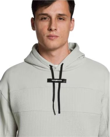 TRANGOWORLD FELPA CON CAPPUCCIO PC010485 GRIS CLARO
