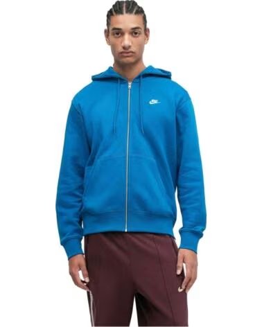 NIKE SUDADERA FN3861-301 CON CAPUCHA Y CREMALLERA AZUL