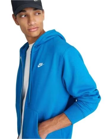 NIKE SUDADERA FN3861-301 CON CAPUCHA Y CREMALLERA AZUL