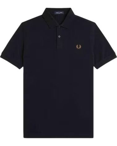 FRED PERRY POLO DE MANGA CORTA M6000 NEGRO-CARAMELO OSCURO