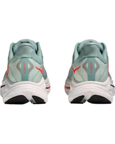 HOKA CLIFTON 10 0001162030-SGN SAGE-NEON FLAME RUNNING SHOES