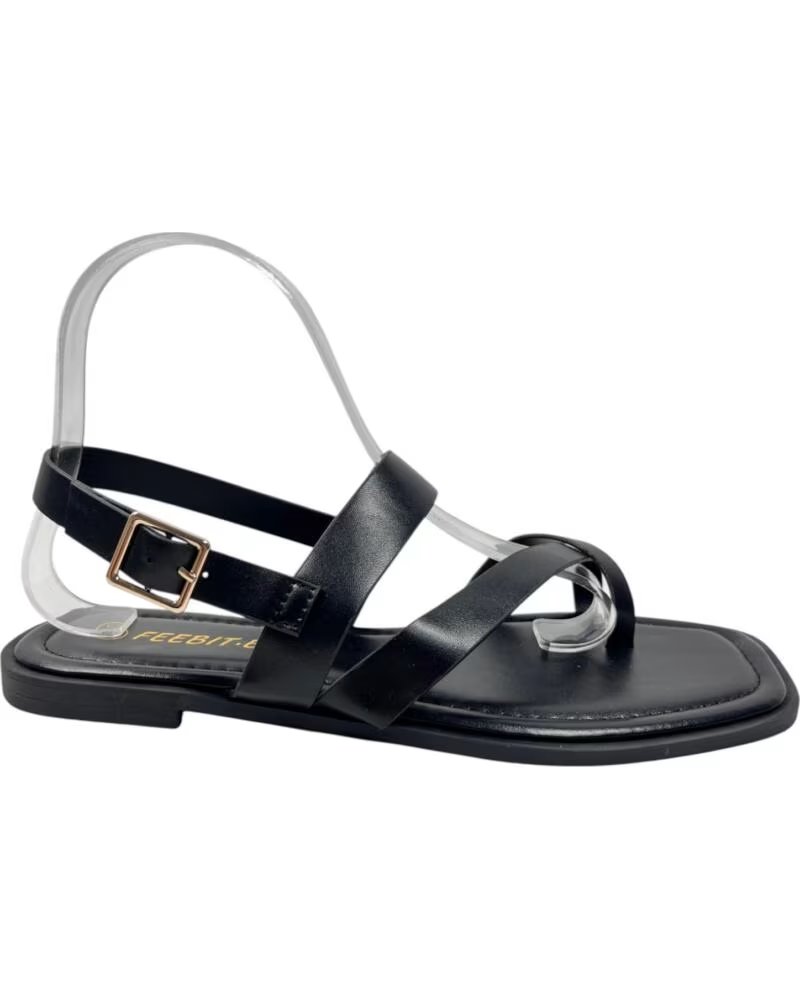 TIMBOS SANDALIA ESCLAVA DEDO PLANA MUJER 133320 NEGRO