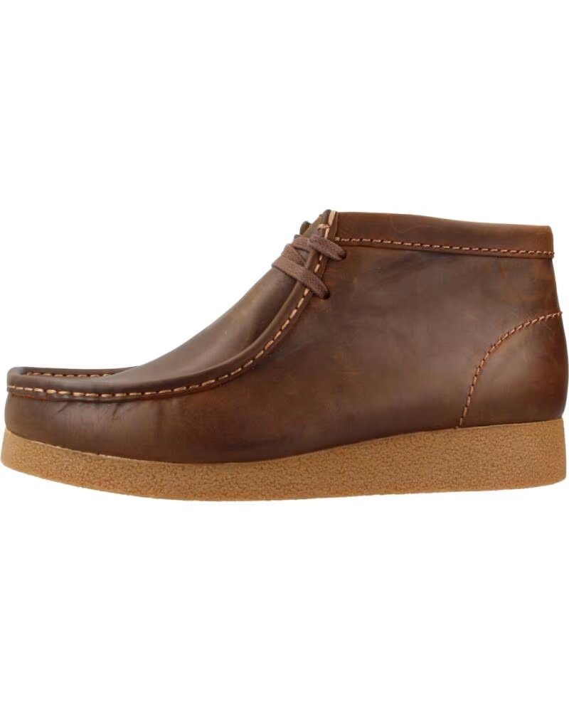 CLARKS WALLABEE STIEFEL 26172822C AUS BRAUNEM BESWAX-LEDER BESWAX