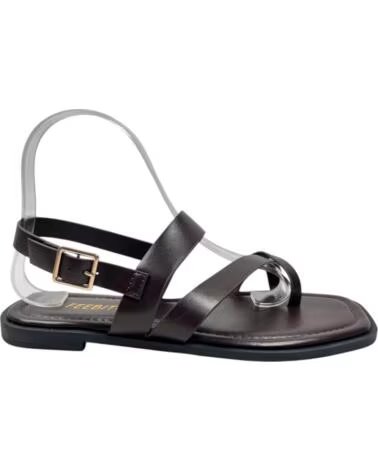 TIMBOS SANDALIA ESCLAVA DEDO PLANA MUJER CAFE 133321 NEGRO