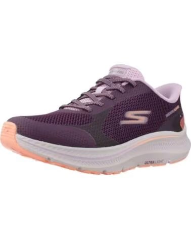 SKECHERS BASKETS 128619-DKPR POUR FEMME EN VIOLET DARK PURPLE TEXTILE-TRIM