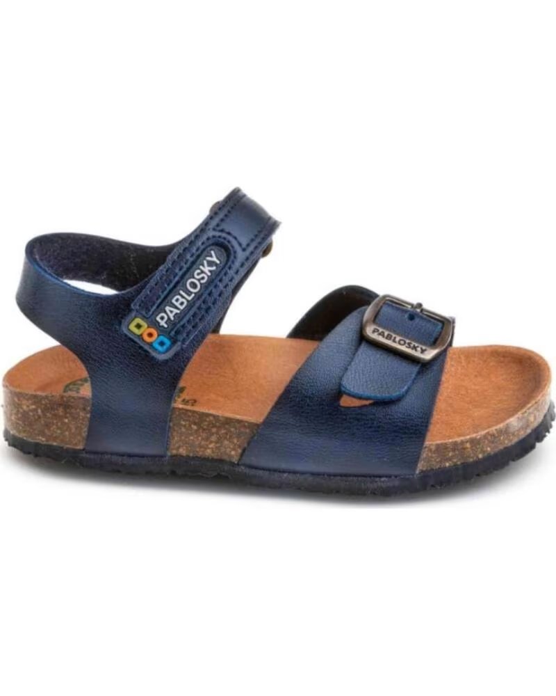 PABLOSKY SANDALIAS 516522 MARINO CON CIERRE ADHERENTE DE MATERIALES RECICLADOS CON