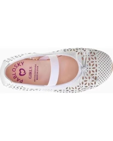 PABLOSKY BALLERINE 358100 BIANCHE IN PELLE CON ELASTICO BLANCO DE PIEL CON ELáSTICO