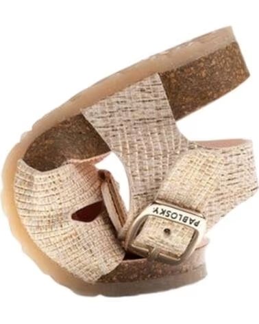 PABLOSKY SANDALIAS 439933 EN PARA MUJER BEIGE DE MATERIALES RECICLADOS CON HEBILLA 439933