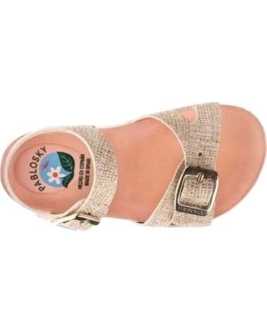 PABLOSKY SANDALIAS 439933 EN PARA MUJER BEIGE DE MATERIALES RECICLADOS CON HEBILLA 439933