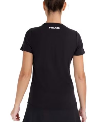 HEAD T-SHIRT TECHNIQUE POUR FEMME, MANCHES COURTES, NOIR NEGRO