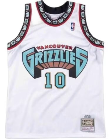 MITCHELL NESS CANOTTA & VANCOUVER GRIZZLIES MIKE BIBBY 1998-99 HARDWOOD CLASSICS BLANCO