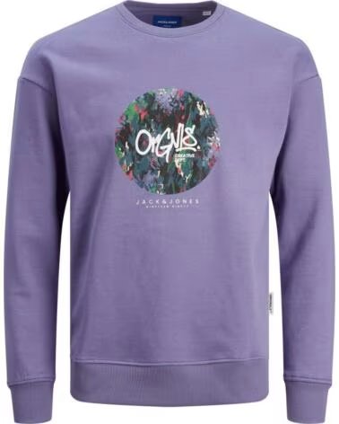 JACK AND JONES SWEATSHIRT & 12242366 COM ESTAMPADO GRÁFICO MORADO