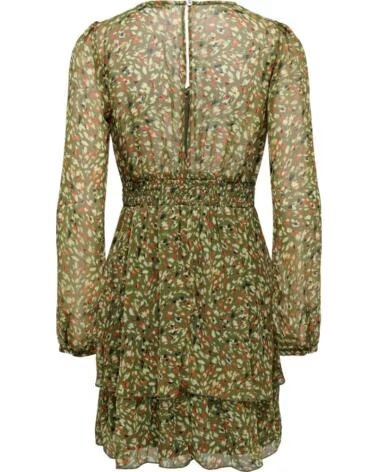 ONLY VESTIDO ESTAMPADO MANGA LARGA VERDE