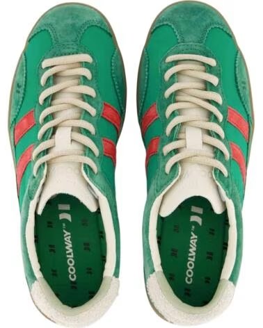 COOLWAY ZAPATILLAS KIZUNA UNISEX VERDE Y ROJO NAPA BLANCO