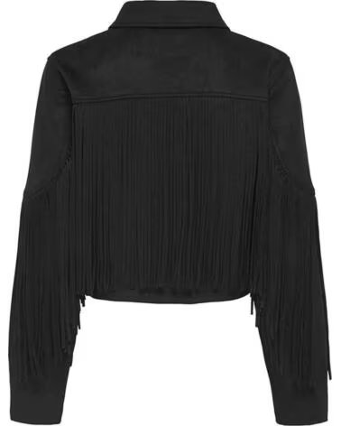 ONLY CHAQUETA 15354896 CON FLECOS PARA MUJER NEGRO