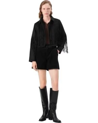ONLY CHAQUETA 15354896 CON FLECOS PARA MUJER NEGRO