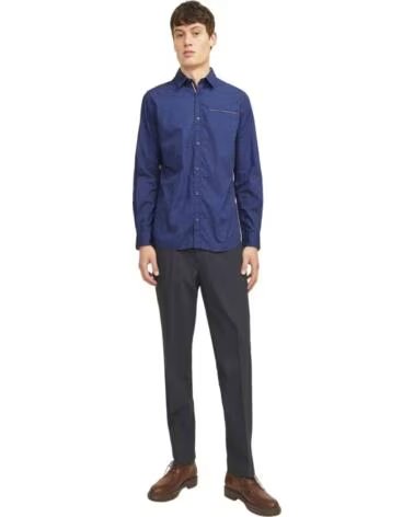 JACK AND JONES & 12235969 PRINTED SHIRT BLUE MEDIUM
