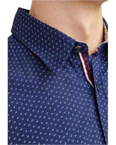 JACK AND JONES & 12235969 PRINTED SHIRT BLUE MEDIUM