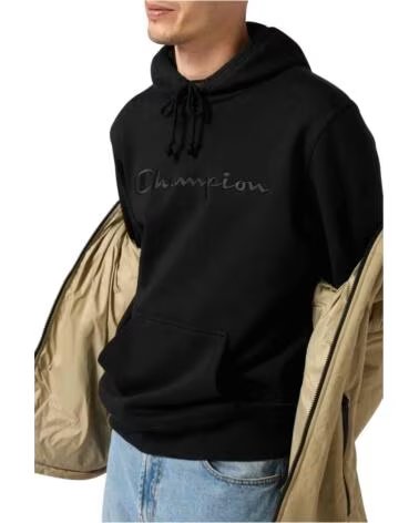 CHAMPION SUDADERA CON CAPUCHA HOODED SWEATSHIRT EN NEGRO PARA HOMBRE NBK
