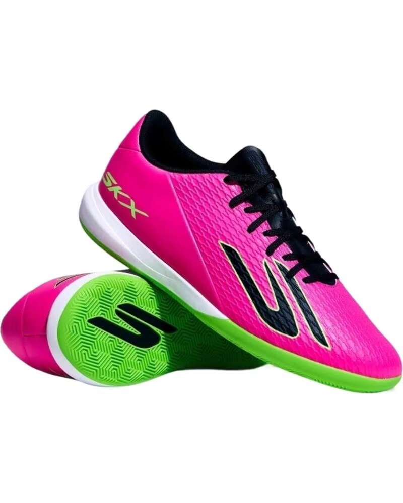 SKECHERS ZAPATOS JR YOUTH IC EN MULTICOLOR PARA NINOS UNISEX PINK SYNTHETIC- BLACK SYNTHETIC- LIME TRIM