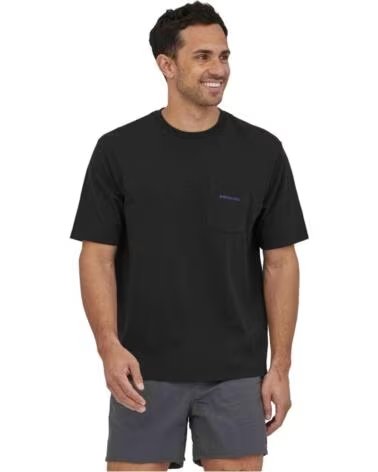 PATAGONIA T-SHIRT BOARDSHORT LOGO POCKET RESPONSIBILI-TEE NERO NEGRO