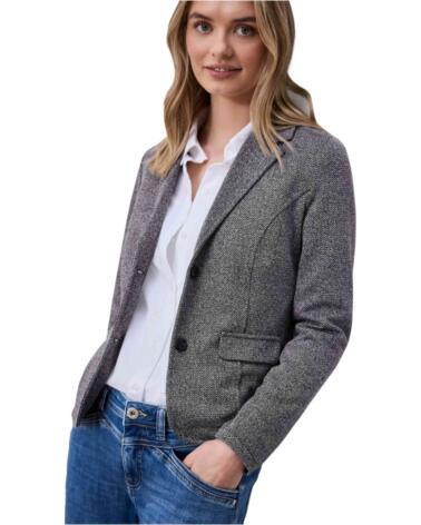 STREET ONE BLAZER 213001 ESTAMPADO HERRINGBONE PARA MUJER SHADOW BLUE