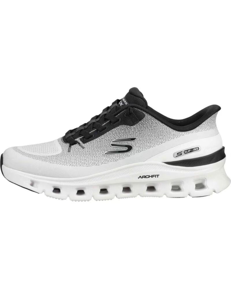 SKECHERS SCARPE ARCH FIT GLIDE-STEP PRO SLIP-INS BIANCO E NERO UNISEX NEGRO