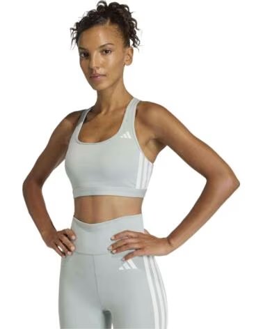 ADIDAS SUTIÃ DESPORTIVO OPTIME 3 LISTRAS VERDE MULHER ESSENTIALS