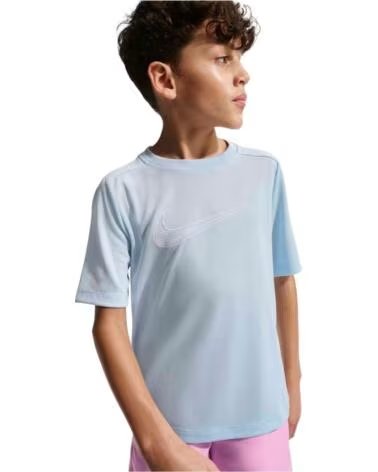 NIKE MULTI SWOOSH KURZARM-T-SHIRT HELLBLAU FÜR KINDER CELESTE