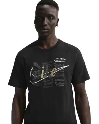 NIKE T-SHIRT IH1141-010 À MANCHES COURTES AVEC IMPRIMÉ GRAPHIQUE BLACK OR GREY