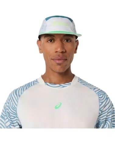 ASICS CAMISETA PADEL COURT ALL OVER PRINT SS TOP CREAM-SABA BLUE