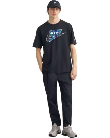 NIKE T-SHIRT AIR À MANCHES COURTES POUR HOMME EN NOIR BLACK OR GREY