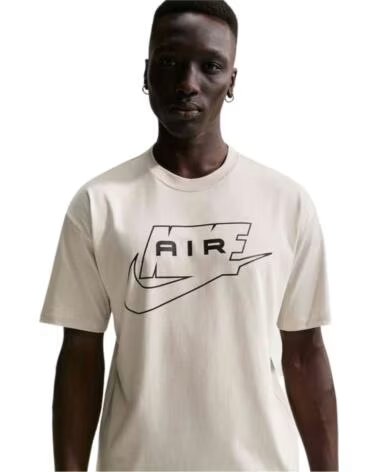 NIKE T-SHIRT SPORTSWEAR AIR À MANCHES COURTES BEIGE POUR HOMME OFF WHITE