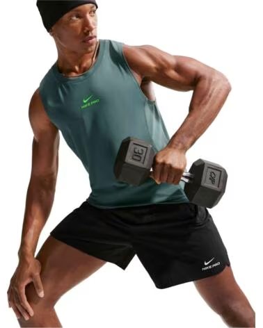 NIKE PRO TANK TOP FOR MEN, GREEN COLOR